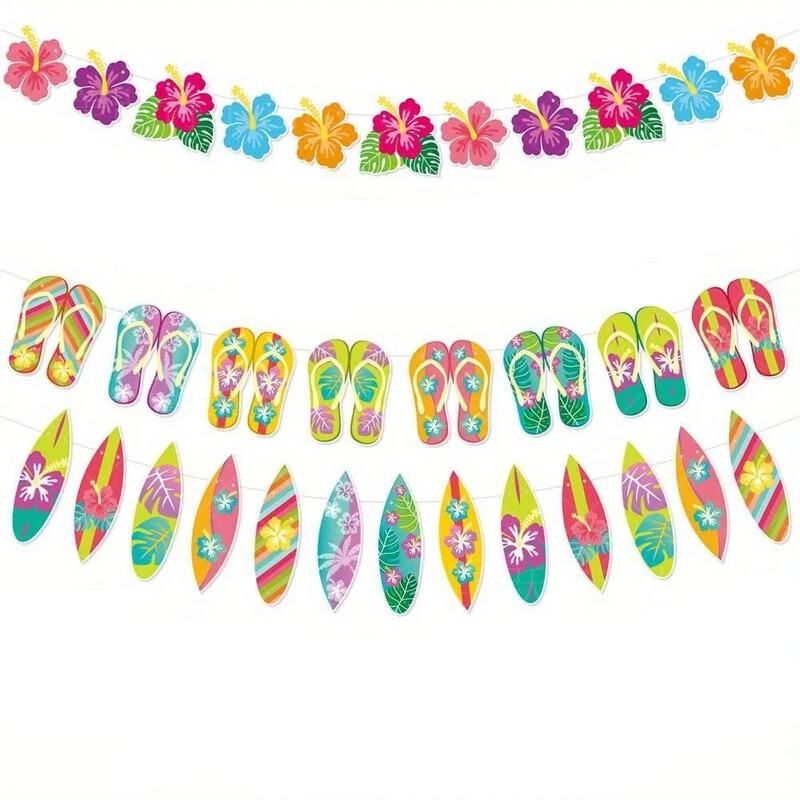 Χαβανέζικα διακοσμητικά πάρτι, καλοκαιρινές σημαίες φλαμίνγκο, πανό πάρκων άγριας ζωής σε τροπική ζούγκλα, διακοσμητικά πάρτι