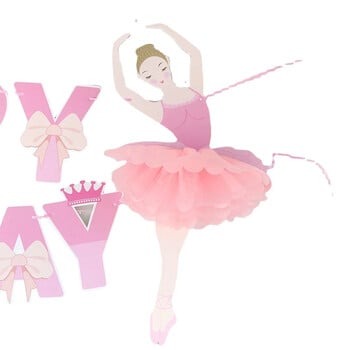 1 комплект Ballerina Girl HAPPY BIRTHDAY Banting Banner Girland for Kids Girl Ballet Theme Birthday Baby Shower Party Decoration