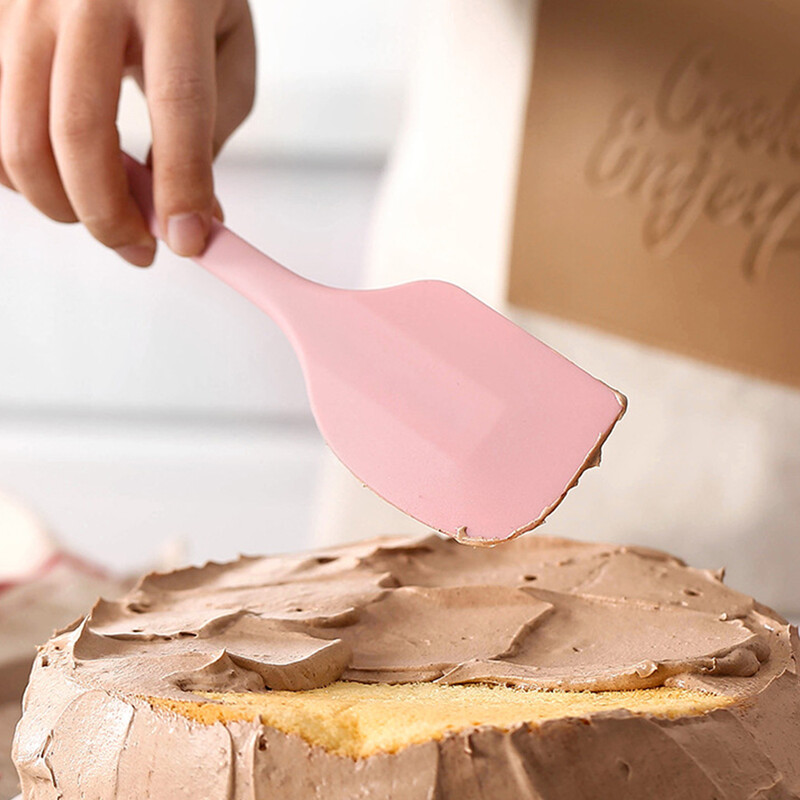 Nagy és kicsi integrált szilikon kaparó, magas hőmérsékletnek ellenálló krémes torta spatula konyhai sütőeszköz