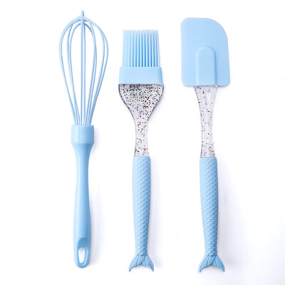 FAIS DU 3Gb Silikona cepšanas rīku komplekti Zivs astes gatavošanas piederumi BBQ kūkas skrāpju birste putotājs karstumizturīgi virtuves instrumenti