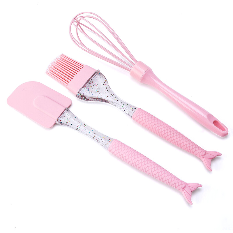 FAIS DU 3Gb Silikona cepšanas rīku komplekti Zivs astes gatavošanas piederumi BBQ kūkas skrāpju birste putotājs karstumizturīgi virtuves instrumenti