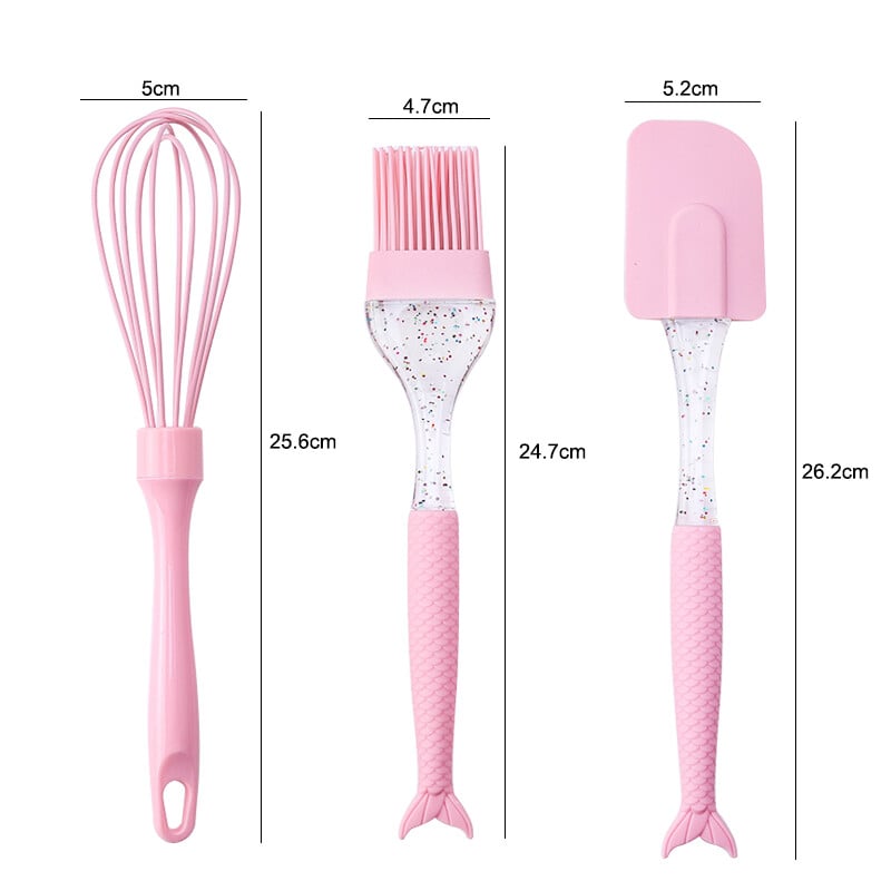 FAIS DU 3Gb Silikona cepšanas rīku komplekti Zivs astes gatavošanas piederumi BBQ kūkas skrāpju birste putotājs karstumizturīgi virtuves instrumenti
