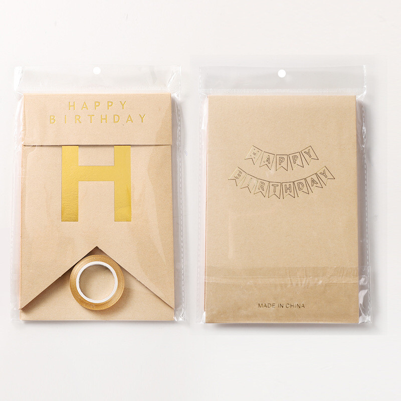 13db/szett nátronpapír arany Boldog születésnapot bannerek halfarkú zászlók barkácsoláshoz, gyerekeknek Női férfi születésnapi parti dekorációs eszközök