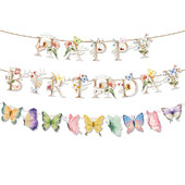 Sweet Butterfly Daudz laimes dzimšanas dienā Reklāmkaroga salmu spirāles virpulis bērniem Meiteņu dzimšanas dienas ballītes noformējums kāzu bērnu dušas piederumi