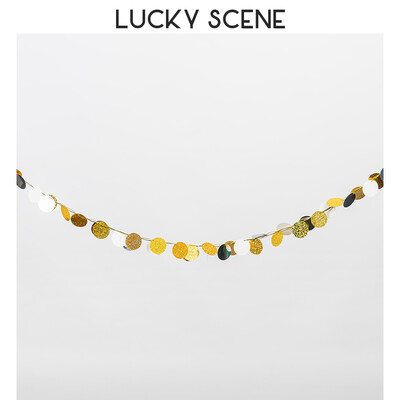 Kör pöttyök műanyag parti füzér streamer háttér színes műanyag lemez születésnapi zászló zászló buli dekoráció S00759