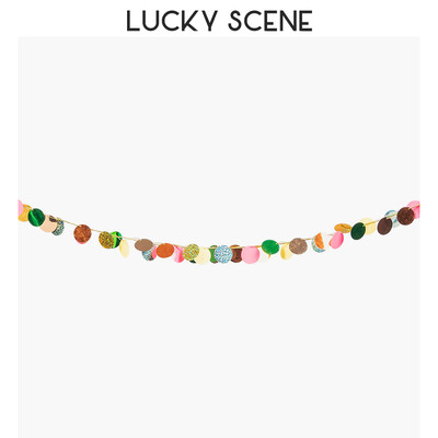 Kör pöttyök műanyag parti füzér streamer háttér színes műanyag lemez születésnapi zászló zászló buli dekoráció S00759