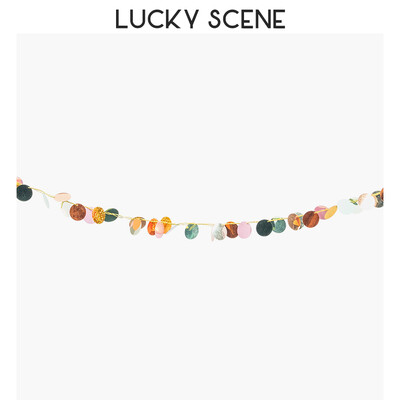 Kör pöttyök műanyag parti füzér streamer háttér színes műanyag lemez születésnapi zászló zászló buli dekoráció S00759