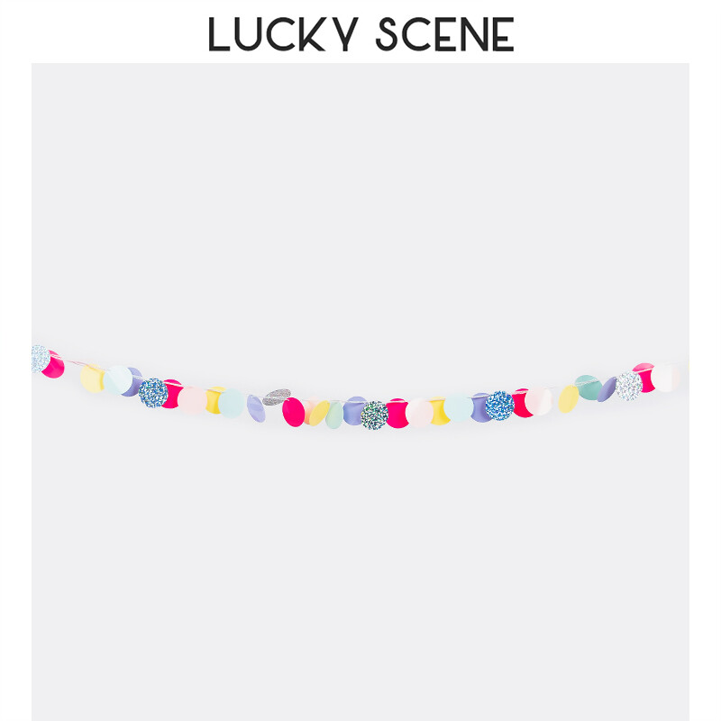 Kör pöttyök műanyag parti füzér streamer háttér színes műanyag lemez születésnapi zászló zászló buli dekoráció S00759