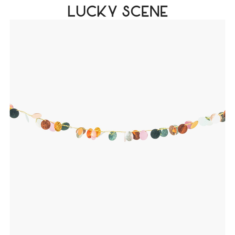 Kör pöttyök műanyag parti füzér streamer háttér színes műanyag lemez születésnapi zászló zászló buli dekoráció S00759