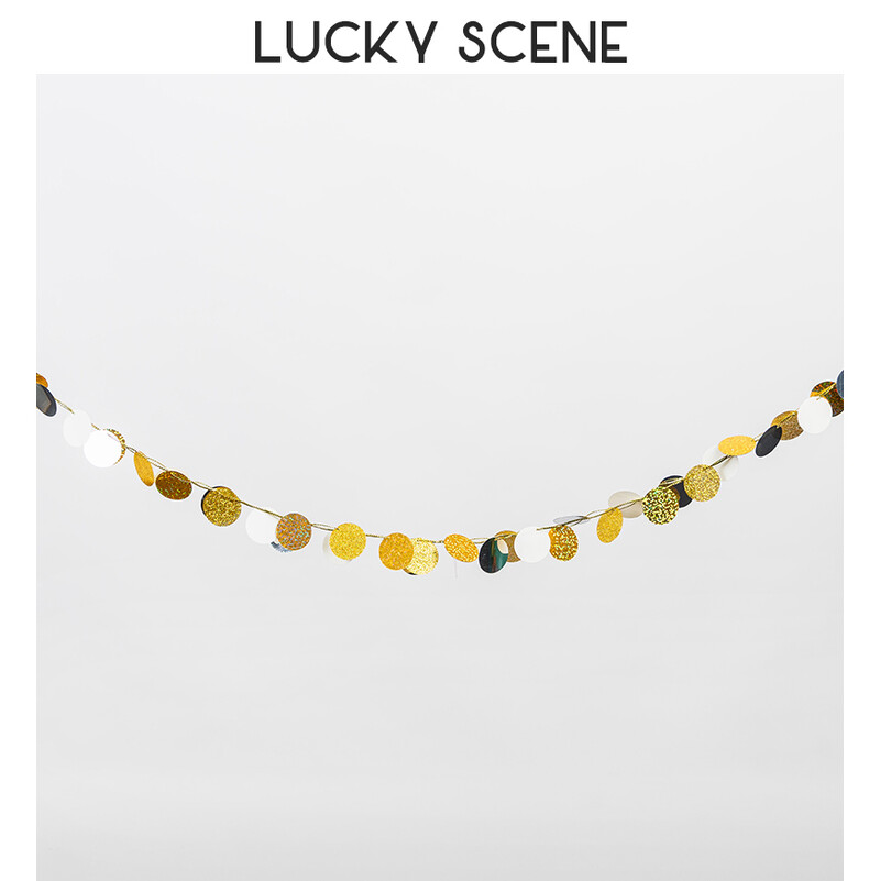 Kör pöttyök műanyag parti füzér streamer háttér színes műanyag lemez születésnapi zászló zászló buli dekoráció S00759