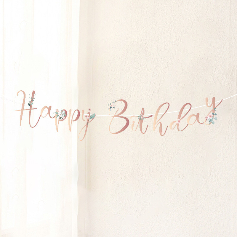 Romantikus virág témájú levél Boldog születésnapot transzparens falra akasztó füzér gyerekeknek Lányok születésnapjára Babazuhany partidíszek