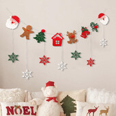 Ziemassvētku ballītes fona karoga kulons multfilma jauks sniegpārsliņu rotājums 1 komplekts 1 gab.