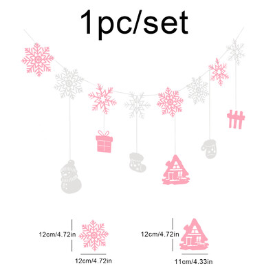 Ziemassvētku ballītes fona karoga kulons multfilma jauks sniegpārsliņu rotājums 1 komplekts 1 gab.