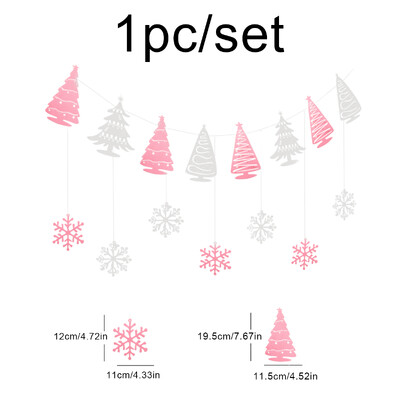 Ziemassvētku ballītes fona karoga kulons multfilma jauks sniegpārsliņu rotājums 1 komplekts 1 gab.