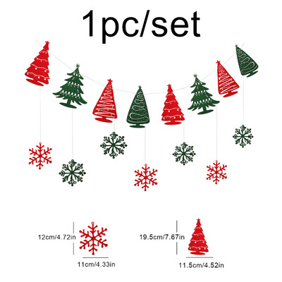 Ziemassvētku ballītes fona karoga kulons multfilma jauks sniegpārsliņu rotājums 1 komplekts 1 gab.