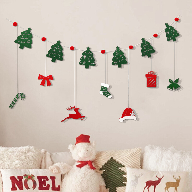 Ziemassvētku ballītes fona karoga kulons multfilma jauks sniegpārsliņu rotājums 1 komplekts 1 gab.