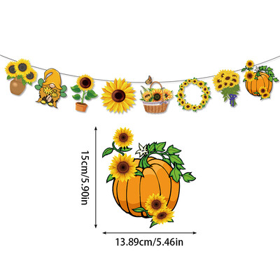 Napraforgó tematikus buli Boldog születésnapot bannerek Garland fotó háttér gyerekeknek születésnapi babaváró parti dekoráció