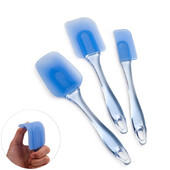 LMETJMA 3 τεμαχίων εύκαμπτες σπάτουλες σιλικόνης Σετ σπάτουλες ψησίματος χωρίς αντοχή στη θερμότητα BPA για ανάμειξη απόξεσης μαγειρέματος KC0438
