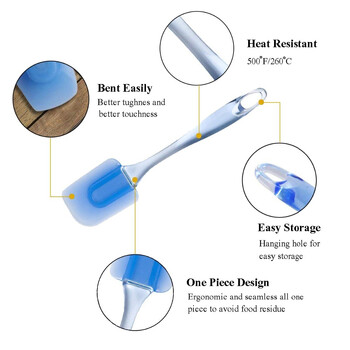 LMETJMA 3 τεμαχίων εύκαμπτες σπάτουλες σιλικόνης Σετ σπάτουλες ψησίματος χωρίς αντοχή στη θερμότητα BPA για ανάμειξη απόξεσης μαγειρέματος KC0438