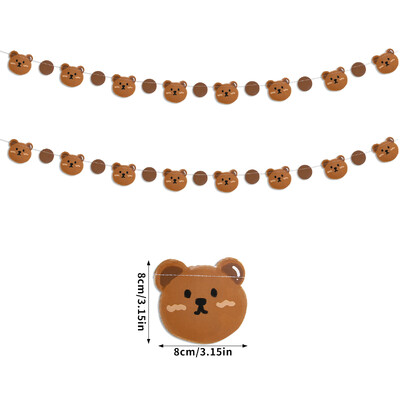 Πανό Χρόνια Πολλά με θέμα Καφέ Μικρή Αρκούδα Χαριτωμένο αρκουδάκι Γιρλάντα Κρεμάστρα από χαρτί γιρλάντα για Παιδικό αρκουδάκι Baby shower Διακόσμηση γενεθλίων