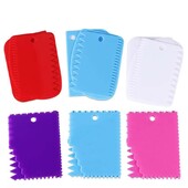 3 DB/tétel tészta tortaszeletelő spatula tortakrémhez kaparó paszta vágó kaparó szabálytalan fogak éle barkács simító