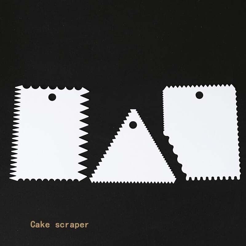 3 DB/tétel tészta tortaszeletelő spatula tortakrémhez kaparó paszta vágó kaparó szabálytalan fogak éle barkács simító