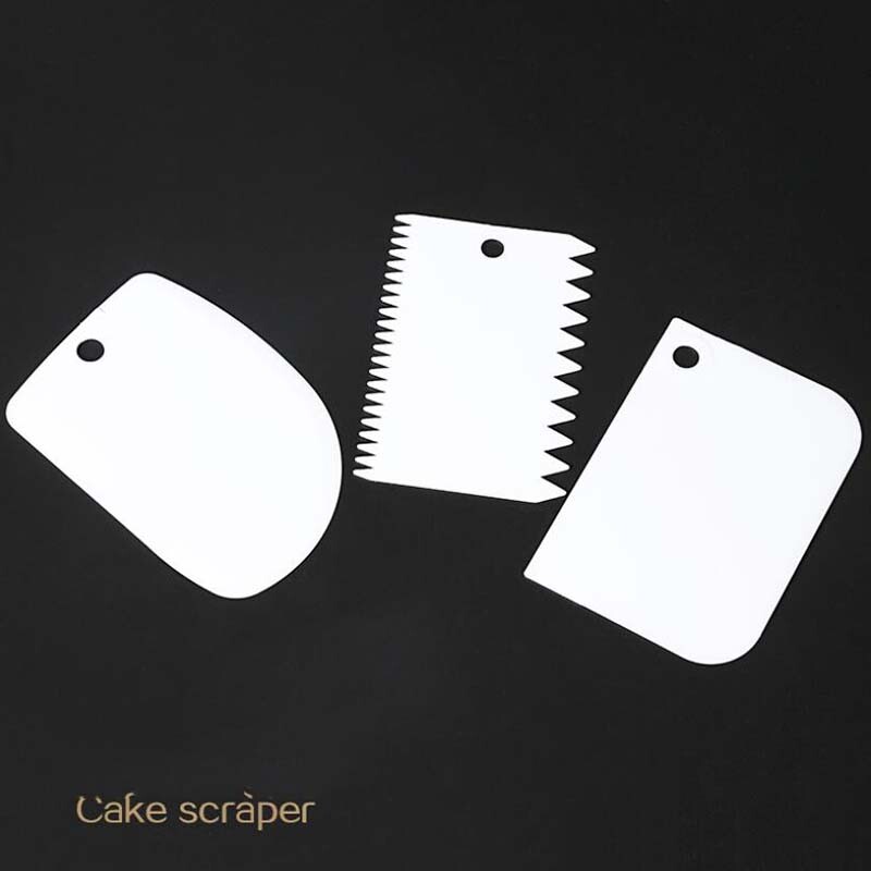 3 DB/tétel tészta tortaszeletelő spatula tortakrémhez kaparó paszta vágó kaparó szabálytalan fogak éle barkács simító