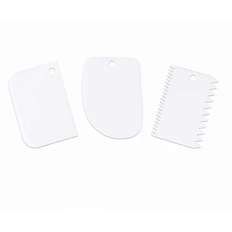 3 DB/tétel tészta tortaszeletelő spatula tortakrémhez kaparó paszta vágó kaparó szabálytalan fogak éle barkács simító