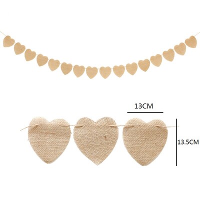 15 db/szett Üres zsákvászon szalaghirdetés, barkácsolás, etetőszék vászonsármány, születésnapi füzér évfordulós buli függő szalaghirdetés