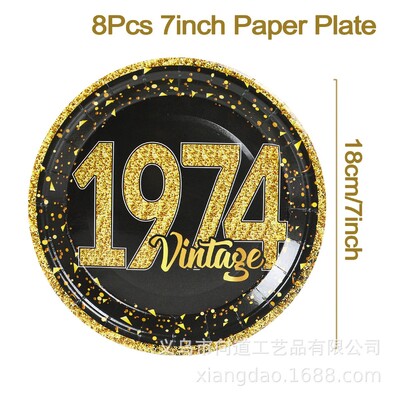 Rózsa aranyszínű színes transzparens, 50 éves, üreges csillagok, kör függő medálok, füzérek Boldog 50. születésnapi parti kellékek