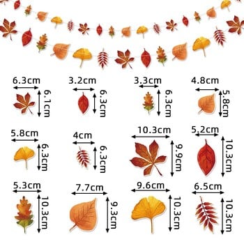 Празнични декорации Кленов лист Хартиен гирлянд Есенна реколта Ден на благодарността Дърпане на знамена Парти за рожден ден Стена над камината Висящ банер