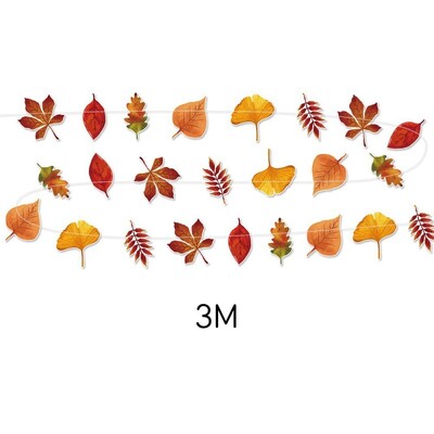 Ünnepi díszek juharlevél papírfüzér Őszi betakarítás Hálaadás Zászlók húzása Születésnapi buli Fali kandalló függő transzparens
