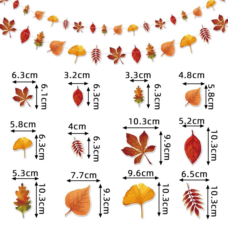 Ünnepi díszek juharlevél papírfüzér Őszi betakarítás Hálaadás Zászlók húzása Születésnapi buli Fali kandalló függő transzparens