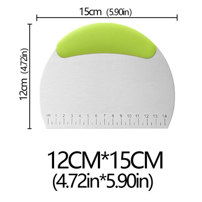 Rozsdamentes acél tésztavágó félkör alakú kaparós tészta kenyérvágó pikkelyes pizzavágó kényelmes fogantyús konyhai sütőeszközök