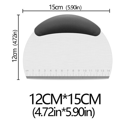 Rozsdamentes acél tésztavágó félkör alakú kaparós tészta kenyérvágó pikkelyes pizzavágó kényelmes fogantyús konyhai sütőeszközök