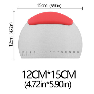 Rozsdamentes acél tésztavágó félkör alakú kaparós tészta kenyérvágó pikkelyes pizzavágó kényelmes fogantyús konyhai sütőeszközök