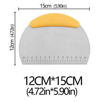 Rozsdamentes acél tésztavágó félkör alakú kaparós tészta kenyérvágó pikkelyes pizzavágó kényelmes fogantyús konyhai sütőeszközök