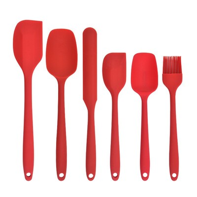 Viss vienā silikona skrāpju birstes lāpstiņa 6-daļīgs silikona cepšanas komplekts Cepšanas rīki