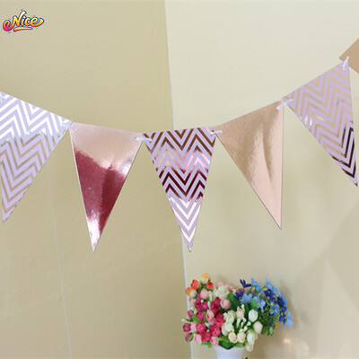 3M Triangle Flagr Banner Γενέθλια Σημαία Χρυσό Χρώμα Σημαία Πάρτι Νυφικό ντους Γιορτή Γιορτή Κρεμαστά προμήθειες Διακόσμηση