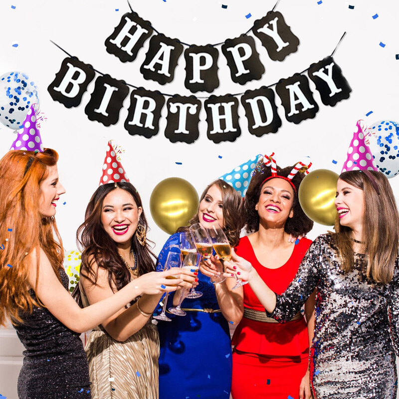 Új boldog születésnapi dekoráció Születésnapi parti sármány Füzér Babazuhany kellékek Boldog születésnapot Banner dekoráció