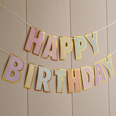 Χρόνια πολλά Πανό Παστέλ Macaron Πολύχρωμα Γράμματα Πανό για Παιδιά Μωρό Ενήλικες Αγόρια Κορίτσια Διακοσμήσεις γενεθλίων προμήθειες πάρτι