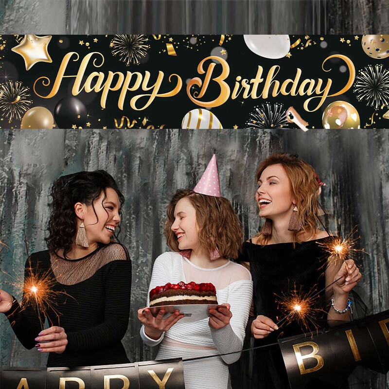 Boldog születésnapot Banner Születésnapi Party dekoráció Gyerekek Fiúk Lányok Babazuhany Dekoráció Sármány Füzér Bannerek Zászlók Évforduló