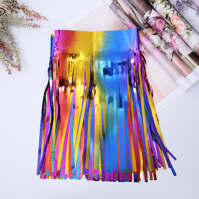 30 x 300 cm-es fólia rojtos füzér, fém talmi szalagok, felakasztott szalaghirdetések felvonuláshoz, születésnapi esküvői karácsonyi parti dekorációhoz