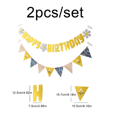 Boldog születésnapot Daisy Bunting party dekoráció sármány háttér fali dekoráció