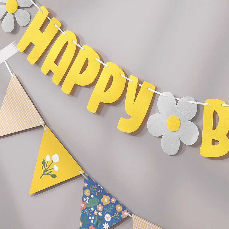 Boldog születésnapot Daisy Bunting party dekoráció sármány háttér fali dekoráció