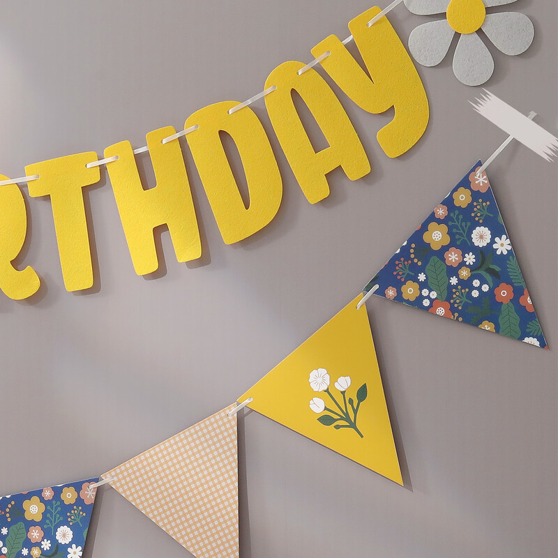 Boldog születésnapot Daisy Bunting party dekoráció sármány háttér fali dekoráció