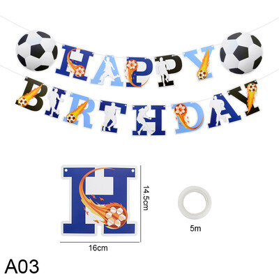 Ποδόσφαιρο Ποδόσφαιρο Θέμα πάρτι Banner Χρόνια πολλά Bunting γιρλάντα Kids Boys Baby Shower Μπάσκετ Διακόσμηση Sports Pull Flags