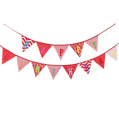 Boldog Születésnapi Party Banner Dekor Zászlók Szövet sármány Fotó Kellék Háttér Zászlók Babazuhany Gyerekfüzér