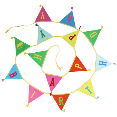 Boldog Születésnapi Party Banner Dekor Zászlók Szövet sármány Fotó Kellék Háttér Zászlók Babazuhany Gyerekfüzér