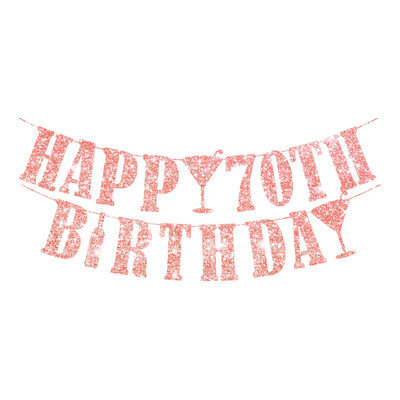 Csillogó rózsa arany szám 16/18/21/30/40/50/60/70/80 éves boldog születésnapi szalagfüzér születésnapi parti dekorációhoz